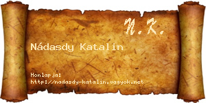 Nádasdy Katalin névjegykártya